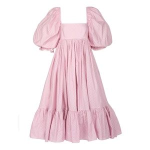 Selkie Ice Cream Gingham French Puff Dress Size XS, NWT